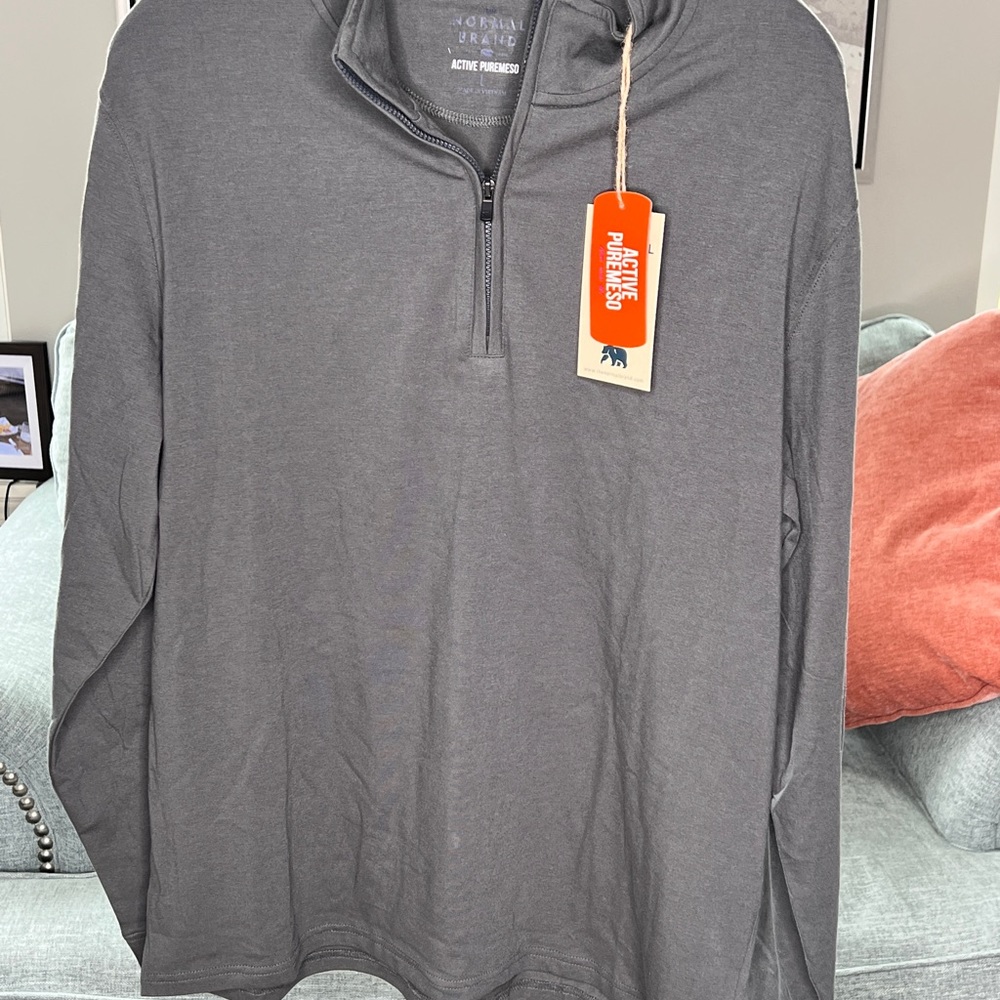 Pullover jacket quarter zip steel gray, active puremeso by the normal brand